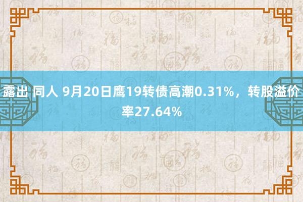 露出 同人 9月20日鹰19转债高潮0.31%，转股溢价率27.64%