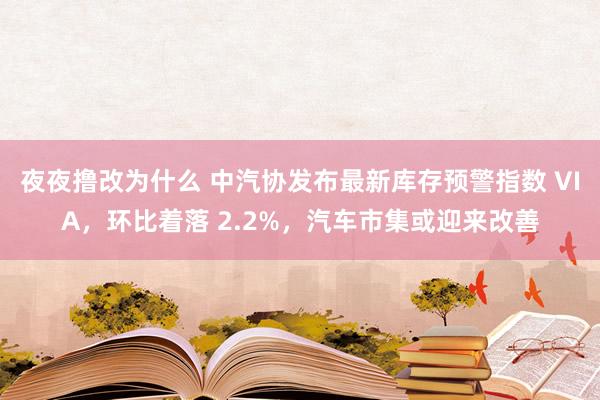 夜夜撸改为什么 中汽协发布最新库存预警指数 VIA，环比着落 2.2%，汽车市集或迎来改善