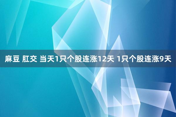 麻豆 肛交 当天1只个股连涨12天 1只个股连涨9天