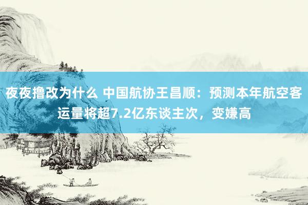 夜夜撸改为什么 中国航协王昌顺：预测本年航空客运量将超7.2亿东谈主次，变嫌高