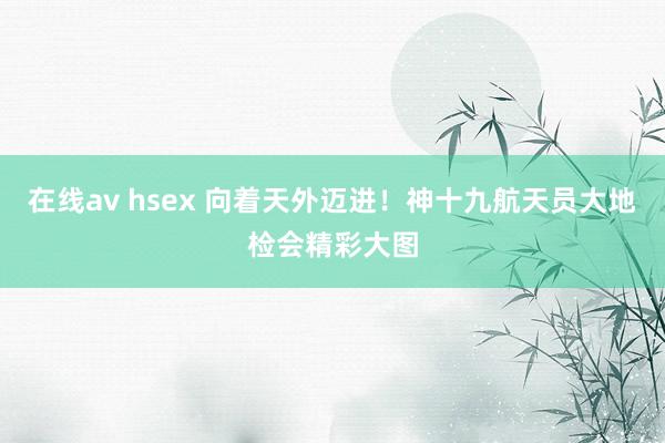 在线av hsex 向着天外迈进！神十九航天员大地检会精彩大图