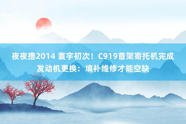 夜夜撸2014 寰宇初次！C919首架寄托机完成发动机更换：填补维修才能空缺