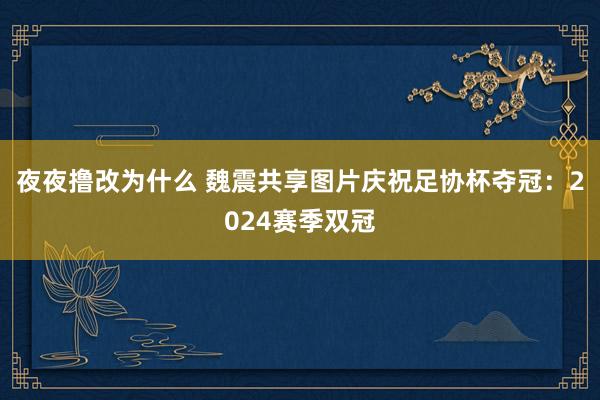 夜夜撸改为什么 魏震共享图片庆祝足协杯夺冠：2024赛季双冠