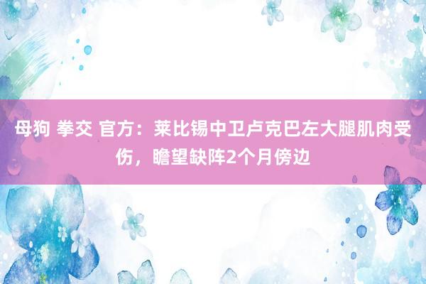 母狗 拳交 官方：莱比锡中卫卢克巴左大腿肌肉受伤，瞻望缺阵2个月傍边