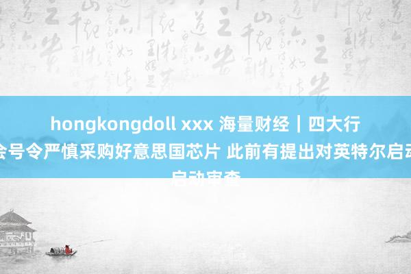 hongkongdoll xxx 海量财经｜四大行业协会号令严慎采购好意思国芯片 此前有提出对英特尔启动审查