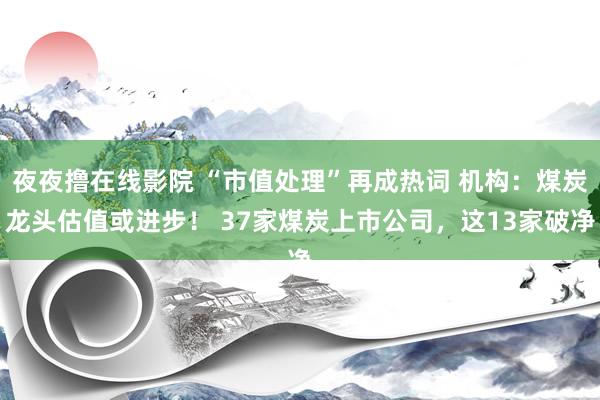 夜夜撸在线影院 “市值处理”再成热词 机构：煤炭龙头估值或进步！ 37家煤炭上市公司，这13家破净