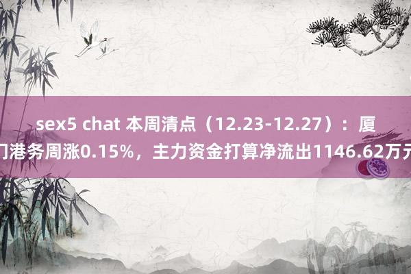 sex5 chat 本周清点（12.23-12.27）：厦门港务周涨0.15%，主力资金打算净流出1146.62万元