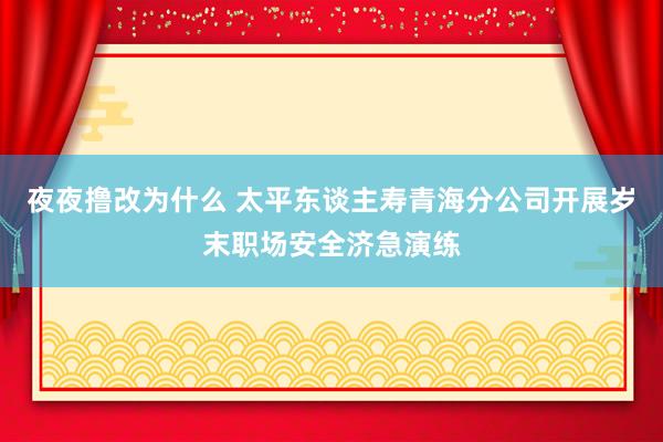 夜夜撸改为什么 太平东谈主寿青海分公司开展岁末职场安全济急演练