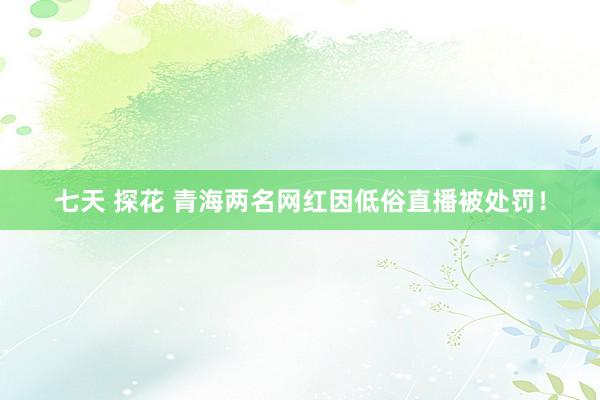 七天 探花 青海两名网红因低俗直播被处罚！