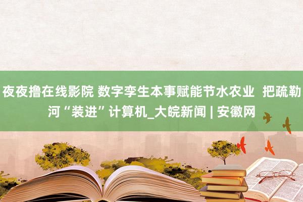 夜夜撸在线影院 数字孪生本事赋能节水农业  把疏勒河“装进”计算机_大皖新闻 | 安徽网