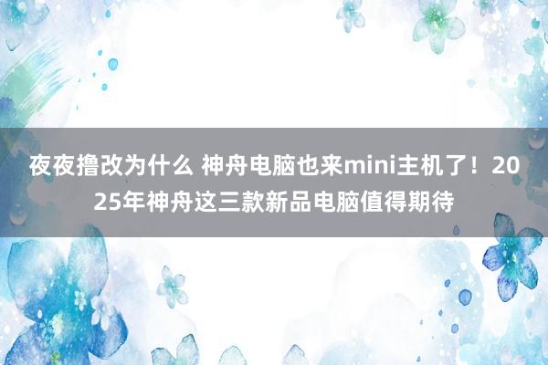 夜夜撸改为什么 神舟电脑也来mini主机了！2025年神舟这三款新品电脑值得期待