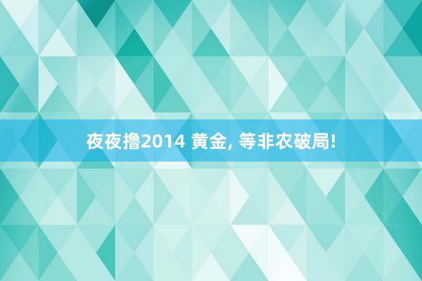 夜夜撸2014 黄金， 等非农破局!