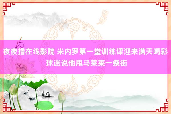 夜夜撸在线影院 米内罗第一堂训练课迎来满天喝彩 球迷说他甩马莱莱一条街