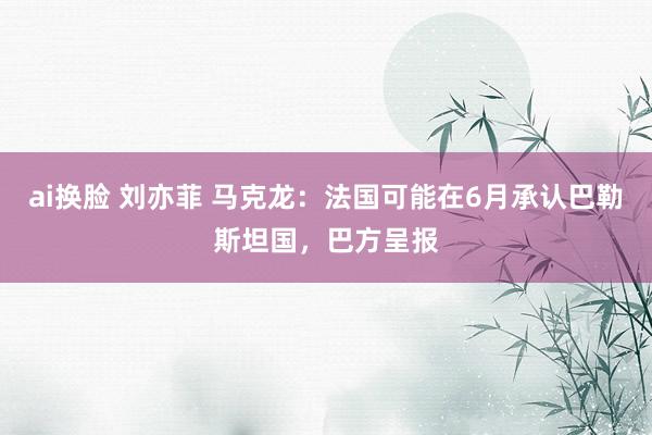 ai换脸 刘亦菲 马克龙：法国可能在6月承认巴勒斯坦国，巴方呈报