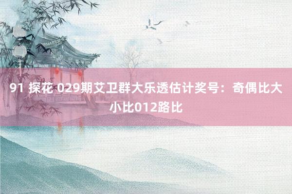 91 探花 029期艾卫群大乐透估计奖号：奇偶比大小比012路比